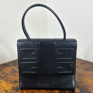 Givenchy 4G Vintage 2 Way Box Bag Lizard Embossed Black Leather